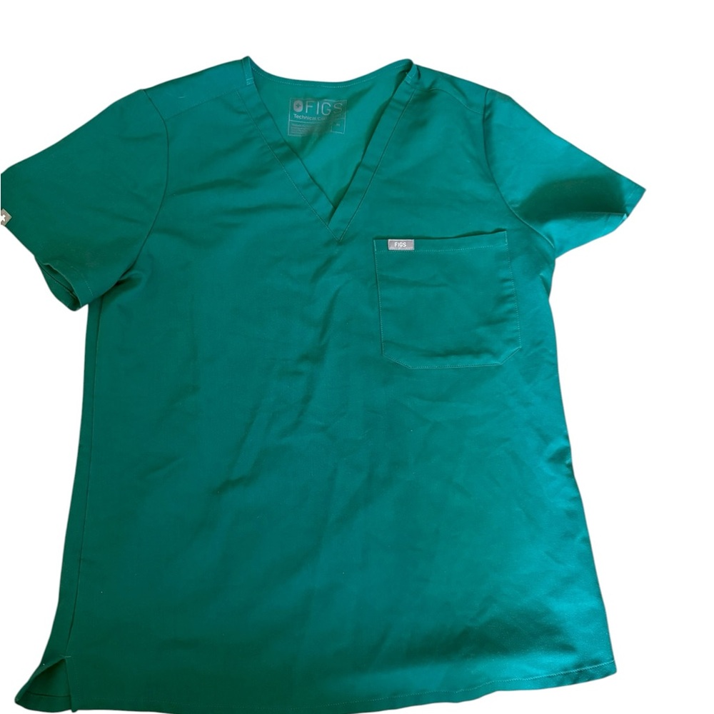 Figs Technical Collection Green Nurse Scrub Top Size Medium